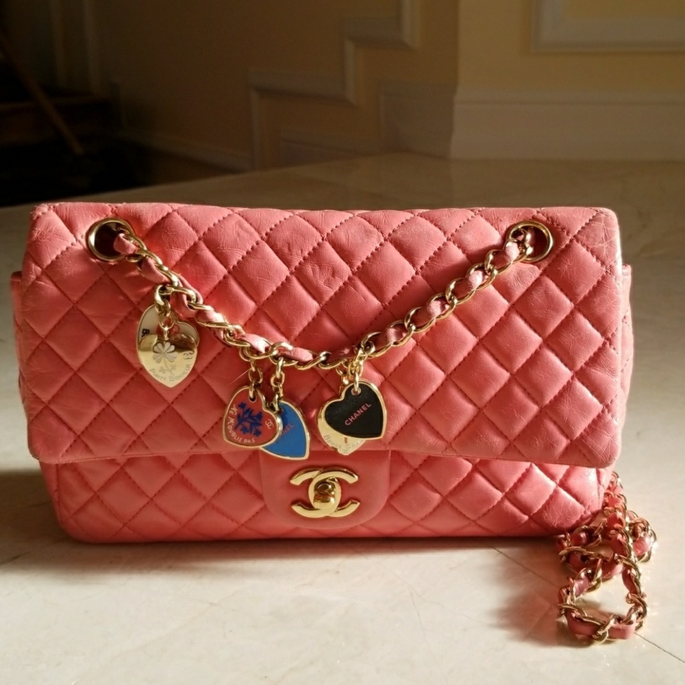 Vintage authentic Chanel bag with charms